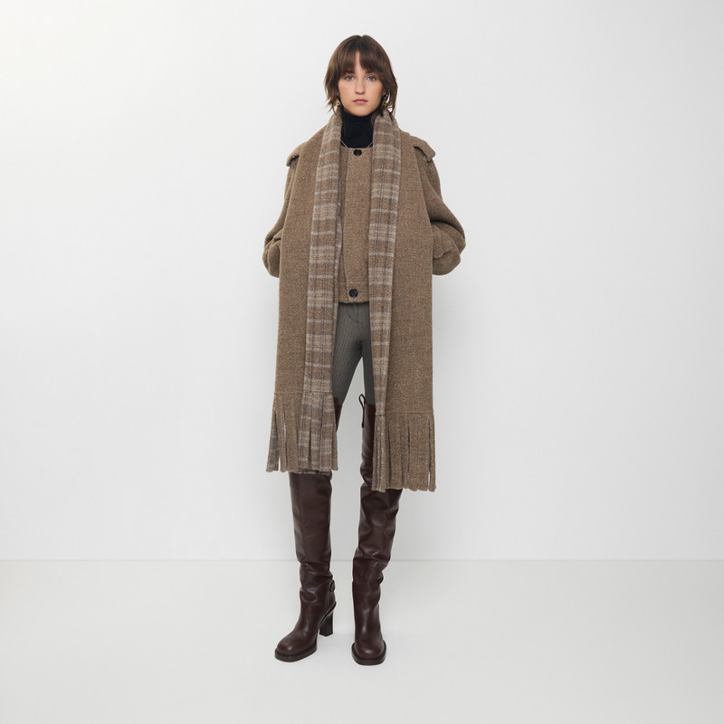 Detachable Scarf Wool Blend Jacket 3