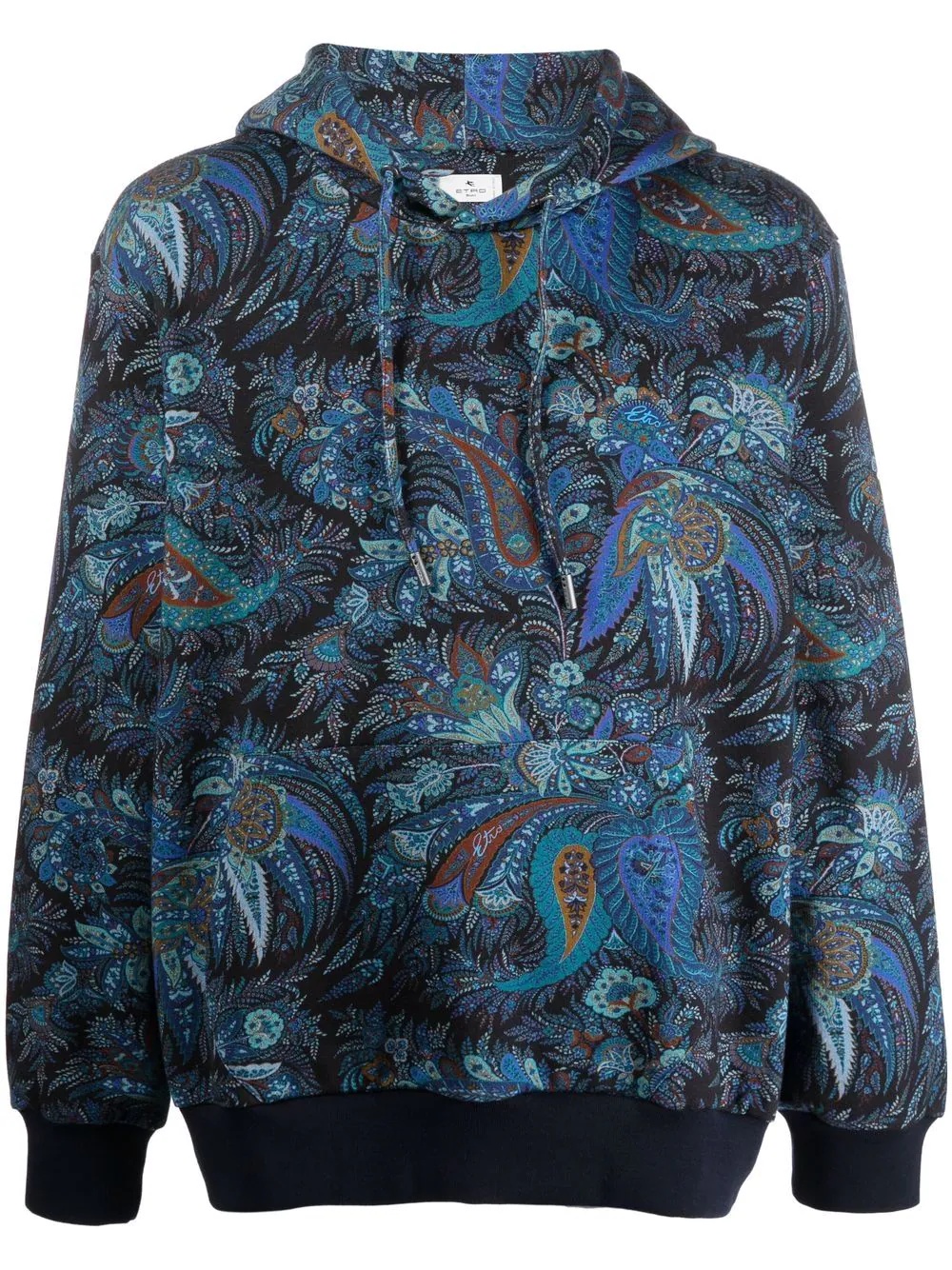 paisley-print cotton hoodie - 1