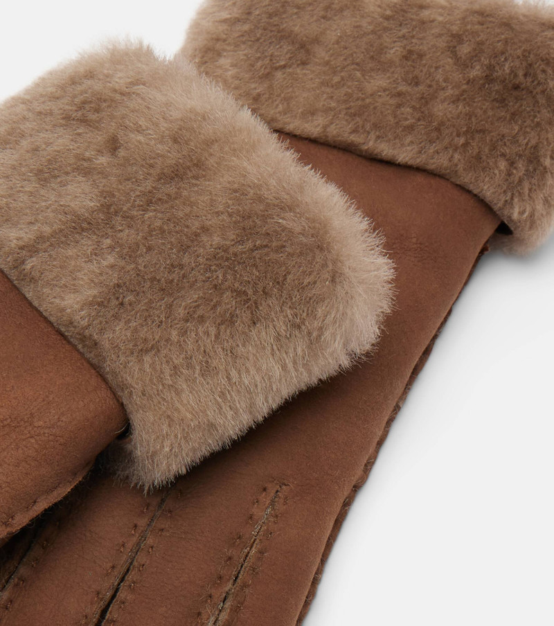Brunello Cucinelli Shearling-trimmed suede gloves outlook