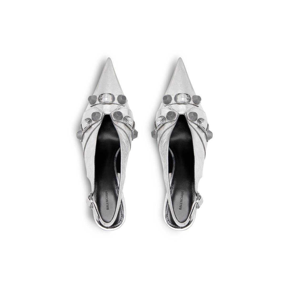 Women's Cagole Slingback 70mm Pump Metallized in Silver - 6