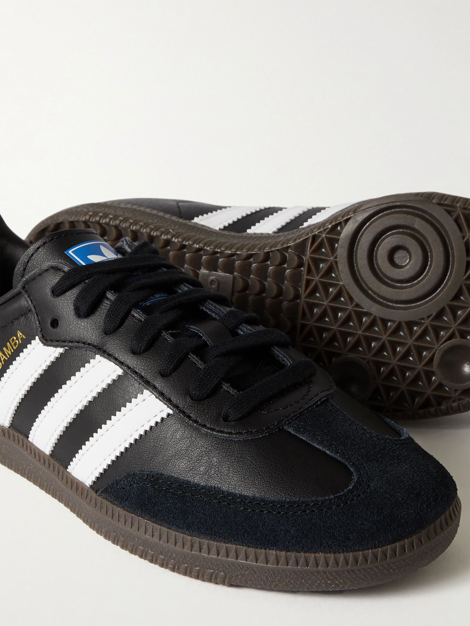 Samba OG suede-trimmed leather sneakers Black - 4