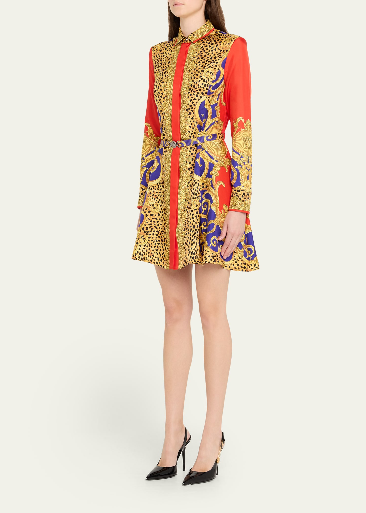 Cheetah Barocco Silk Twill Shirtdress - 4