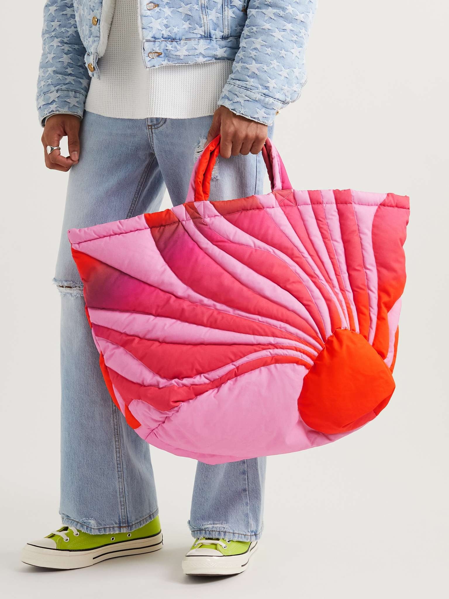 Padded Quilted Cotton Down Tote Bag - 2