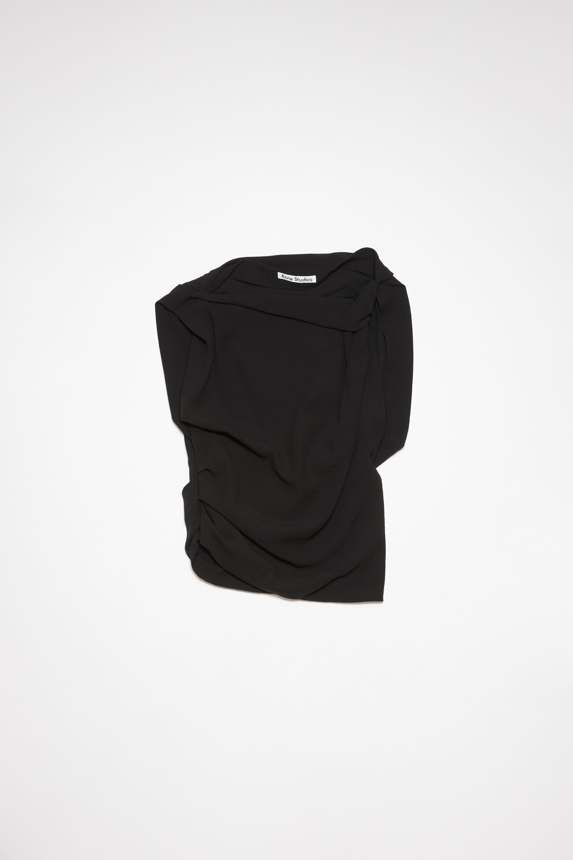 Knotted shoulder top - Black - 6
