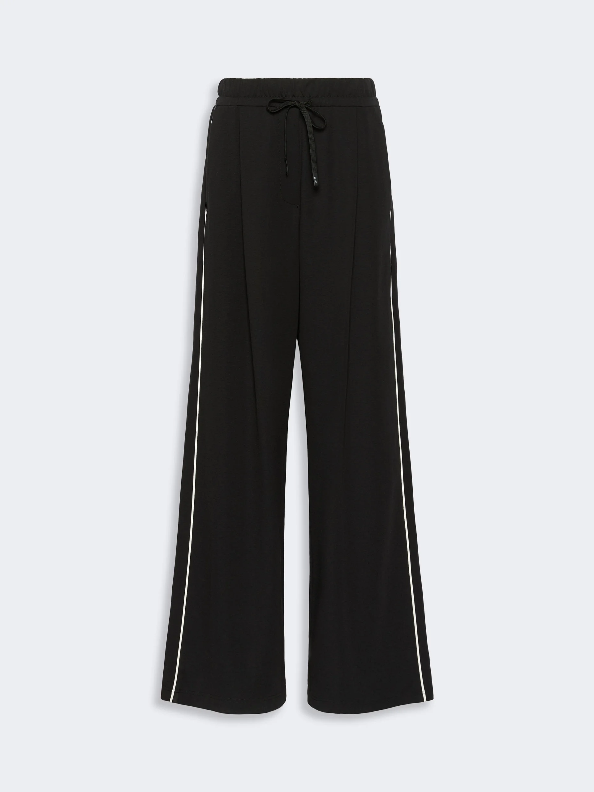 GODEZIA Wide-fit Milano-knit jersey trousers - BLACK - 1