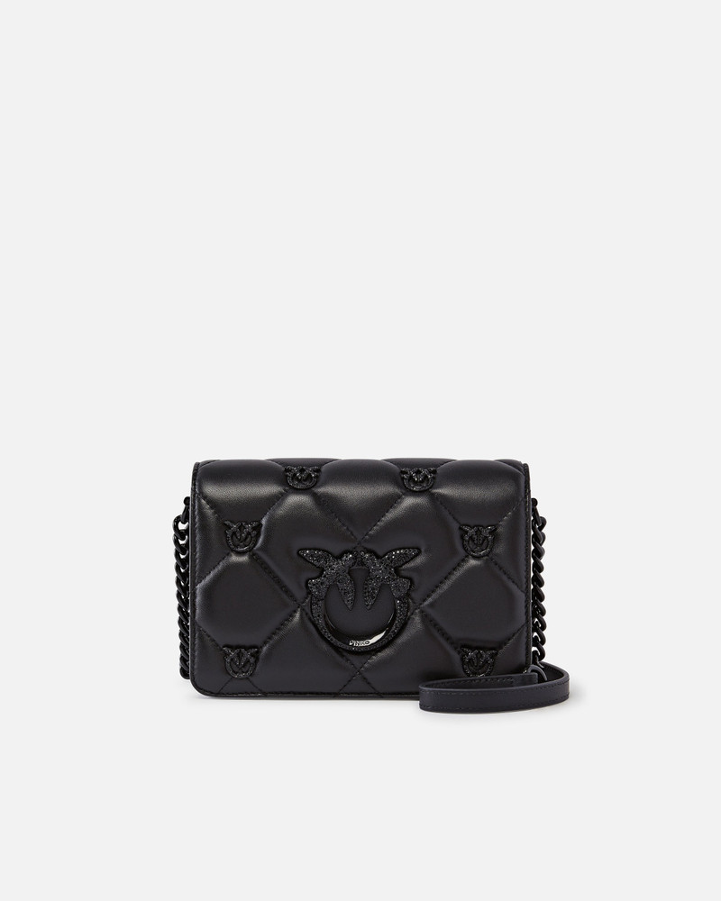 LOVE BAG CLICK SMALL JEWEL QUILTED CROSSBODY BAG PINKO GALLERIA 1