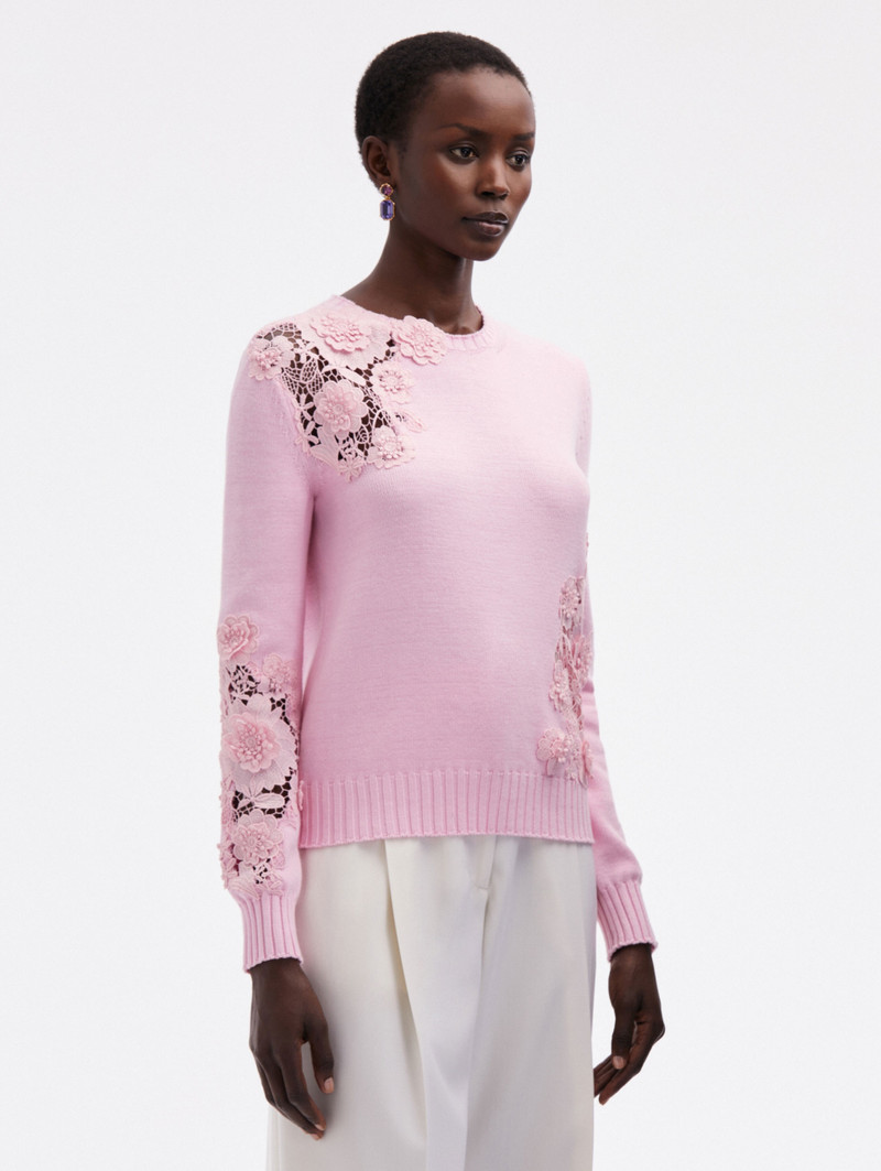 FLORAL GUIPURE INSET PULLOVER 4