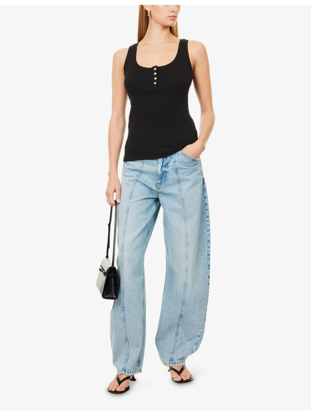 Alessia Sleeveless Stretch-Cotton Top - 2