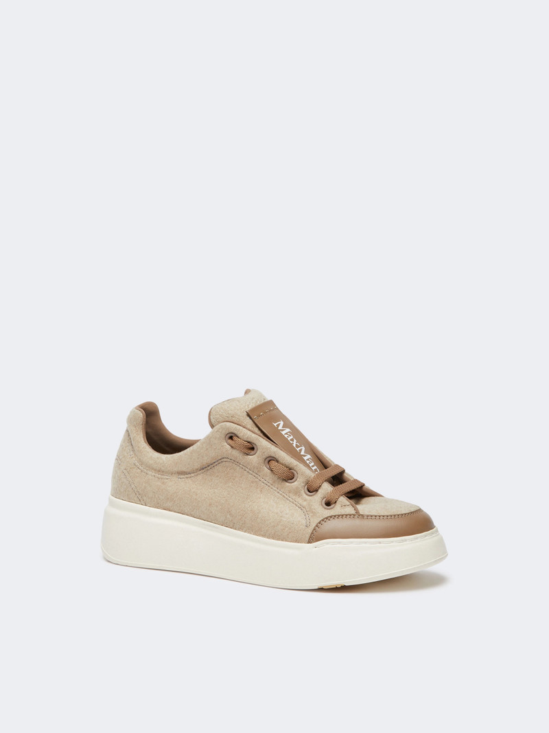 Max Mara MAXIWS Water-repellent cashmere trainers - BEIGE outlook
