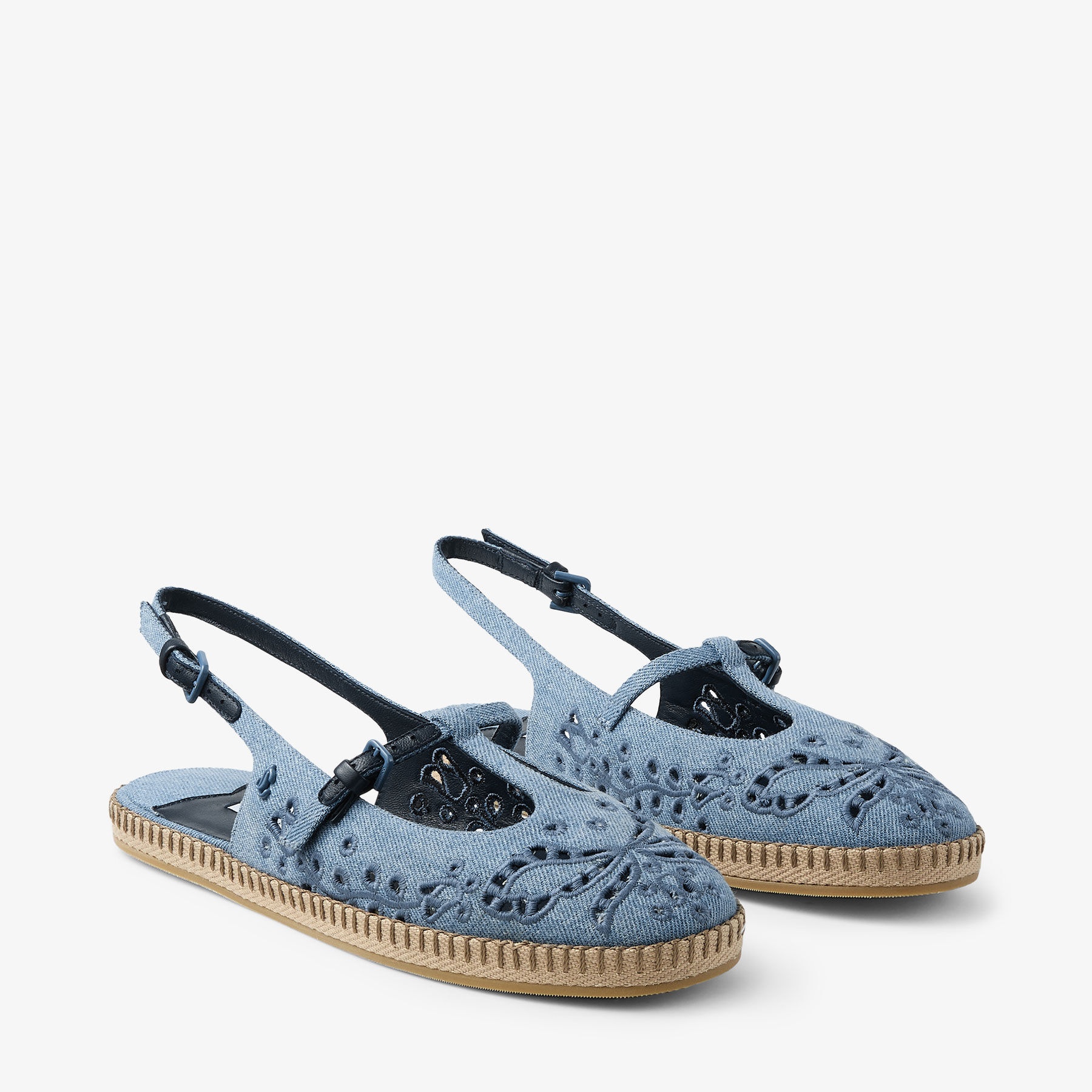 Amiee Flat
Blue Haze Denim Espadrilles with Sangallo Embroidery - 3