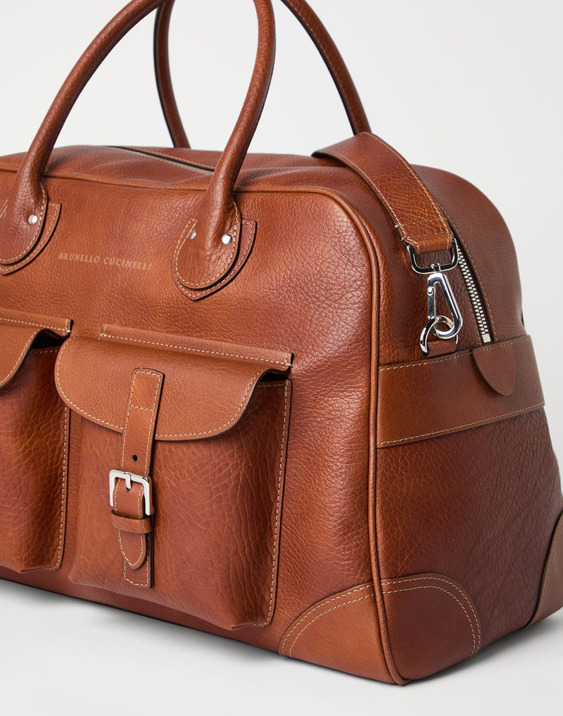 Grained calfskin weekender bag 3