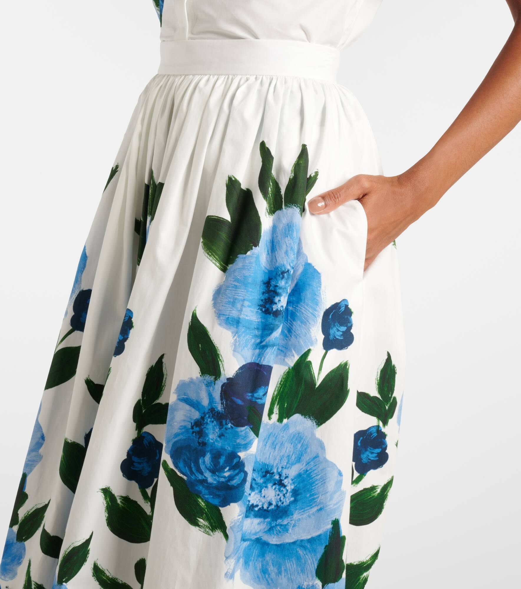 Floral cotton midi skirt - 4