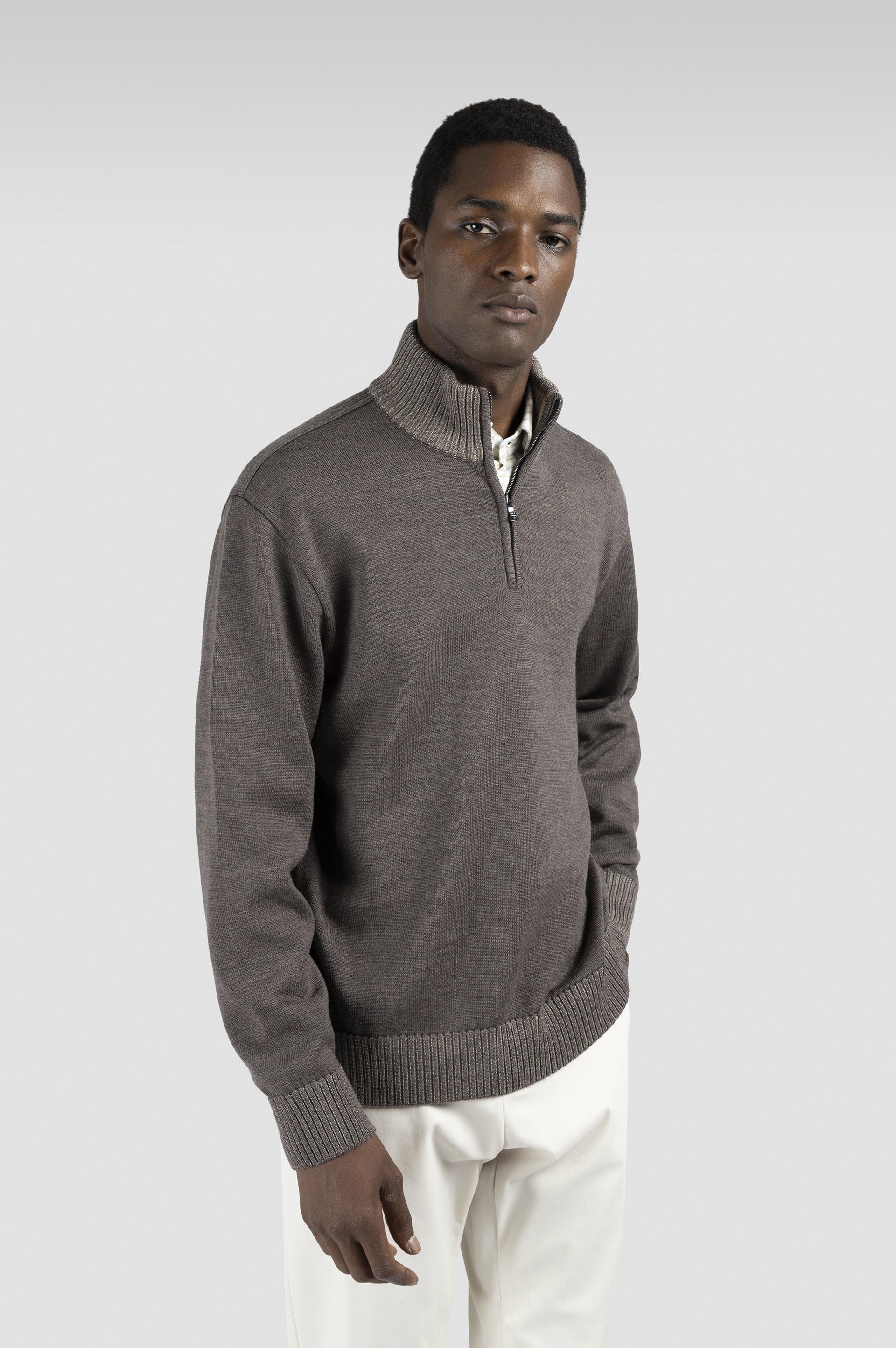 SOFT COOL TOUCH WOOL HALF ZIP SWEATER - 6
