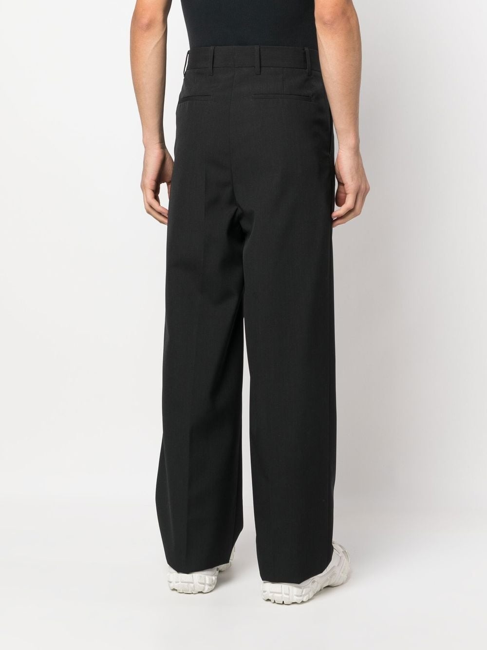 pressed crease wide-leg trousers - 4