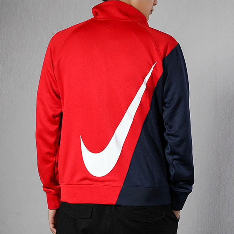 Nike Casual Sports Knit Cardigan Stand Collar Jacket Large Red BV5288-657 - 4