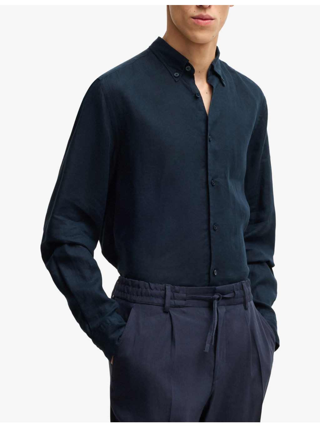 Stand-Collar Slim-Fit Stretch-Cotton Shirt - 3