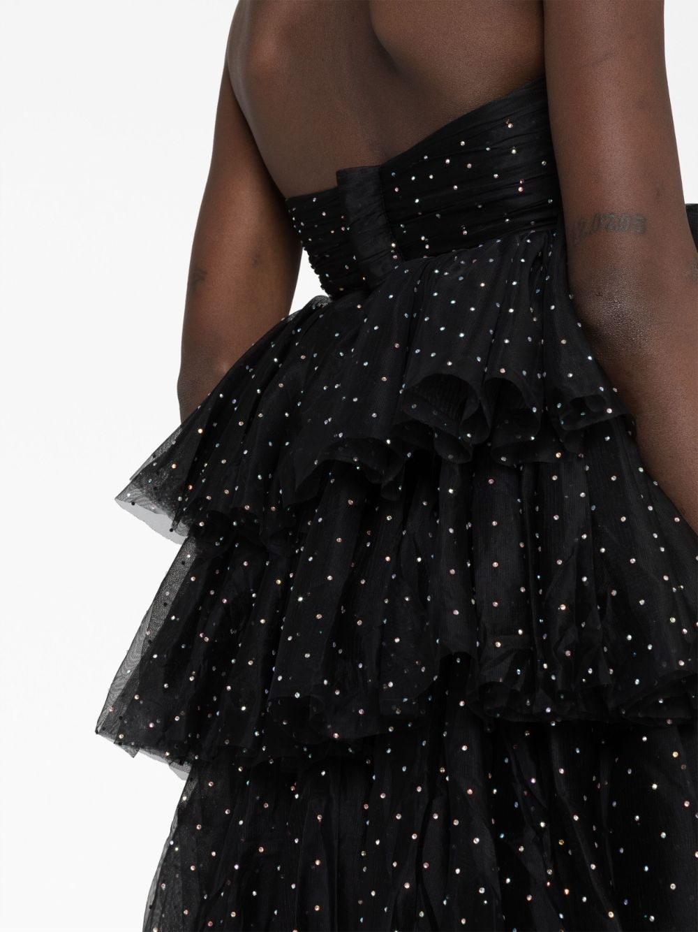 crystal-embellished ruffle minidress - 3