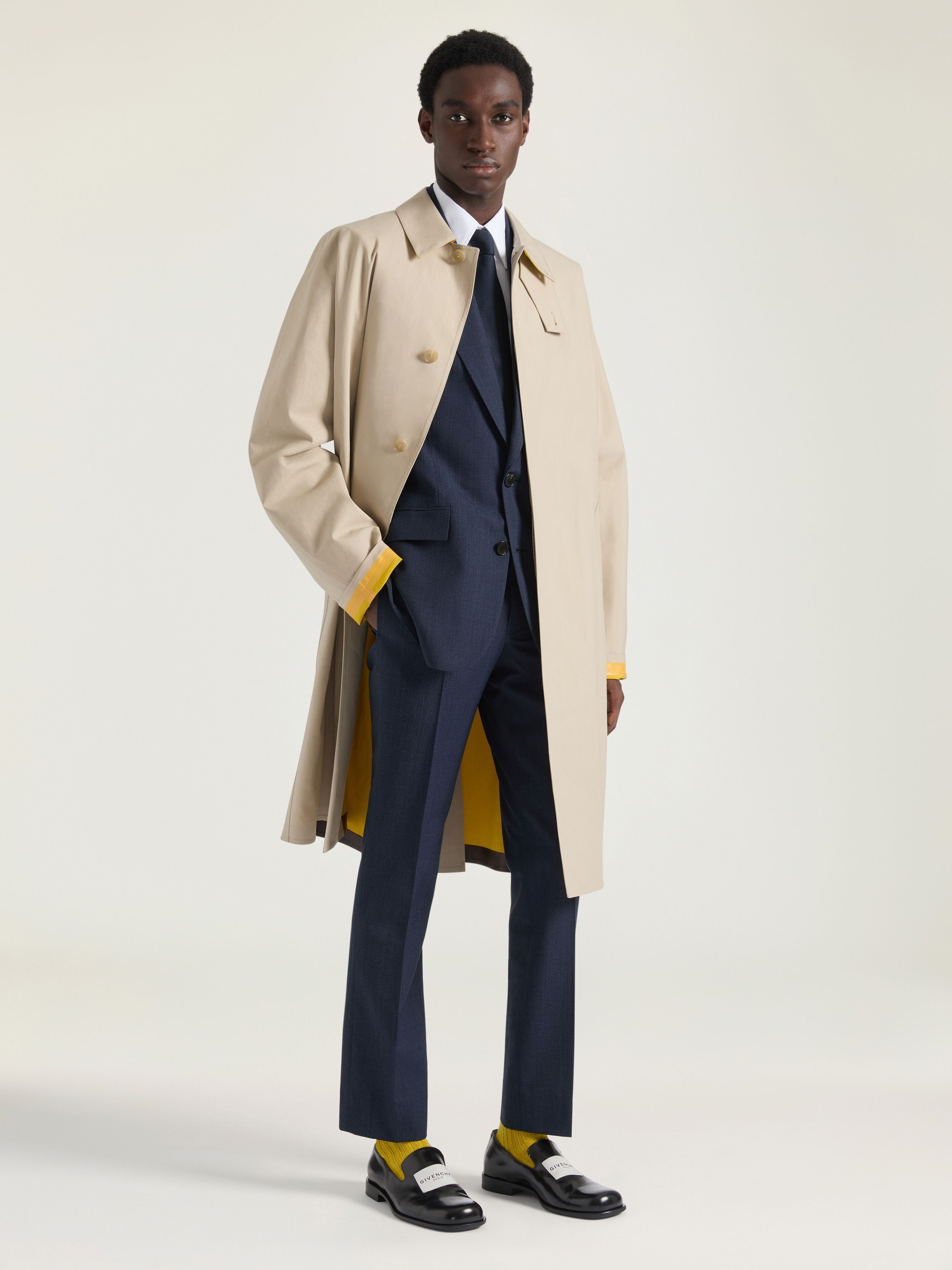 BICOLOR CAR COAT IN COTTON - 2