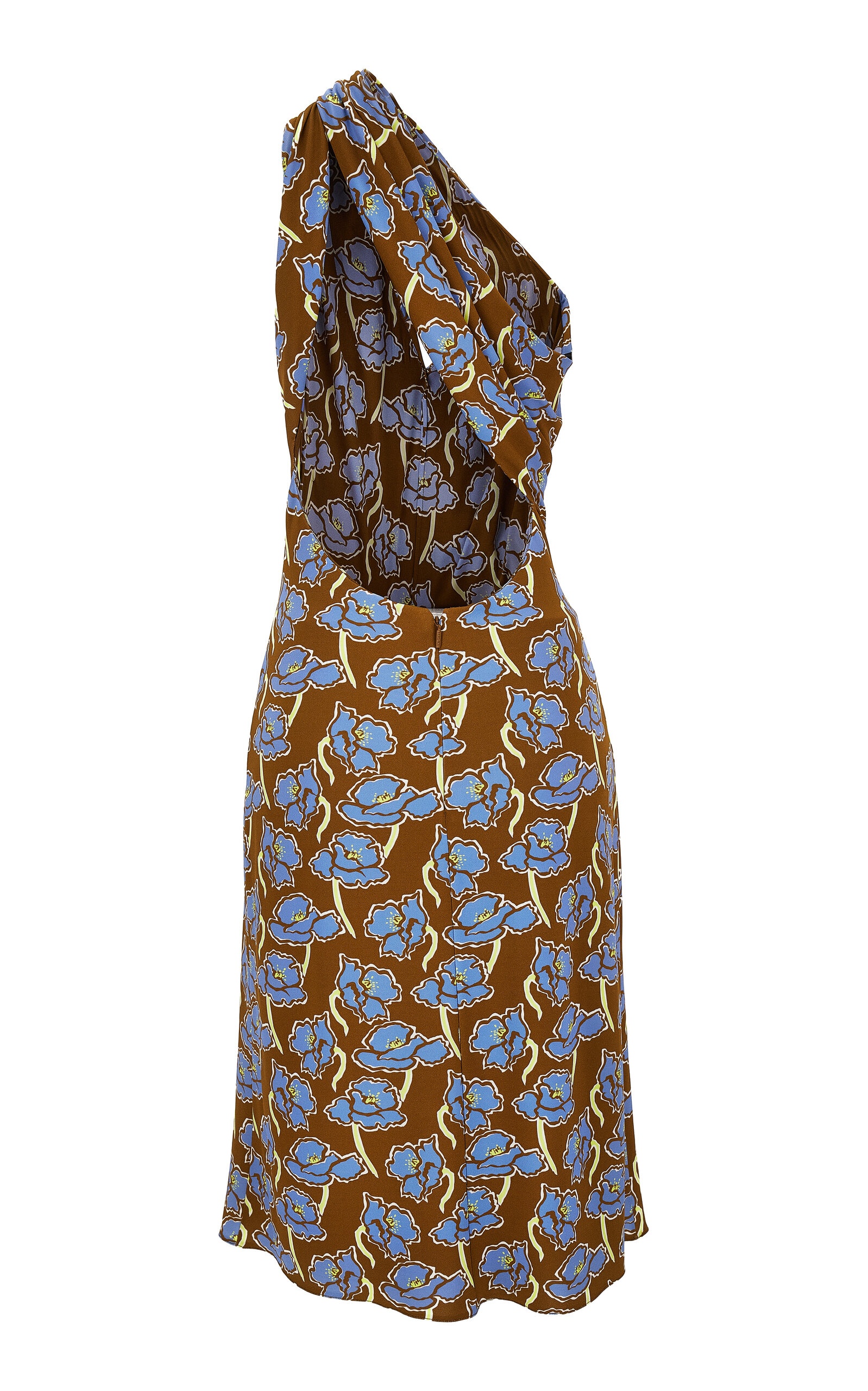 Floral Stretch Crepe Jersey Knee-Length Dress brown - 4