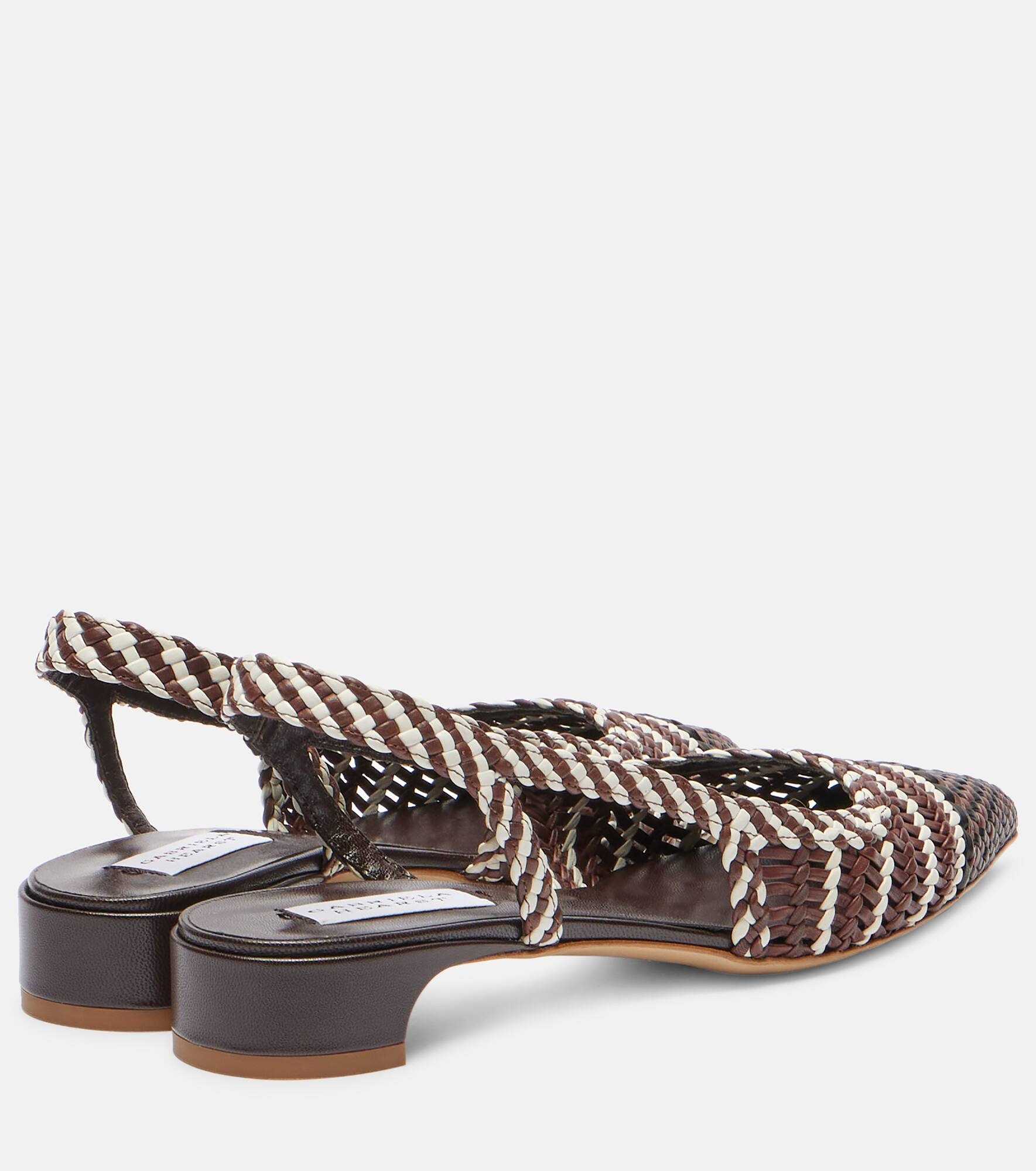 Perro braided leather slingback pumps - 2