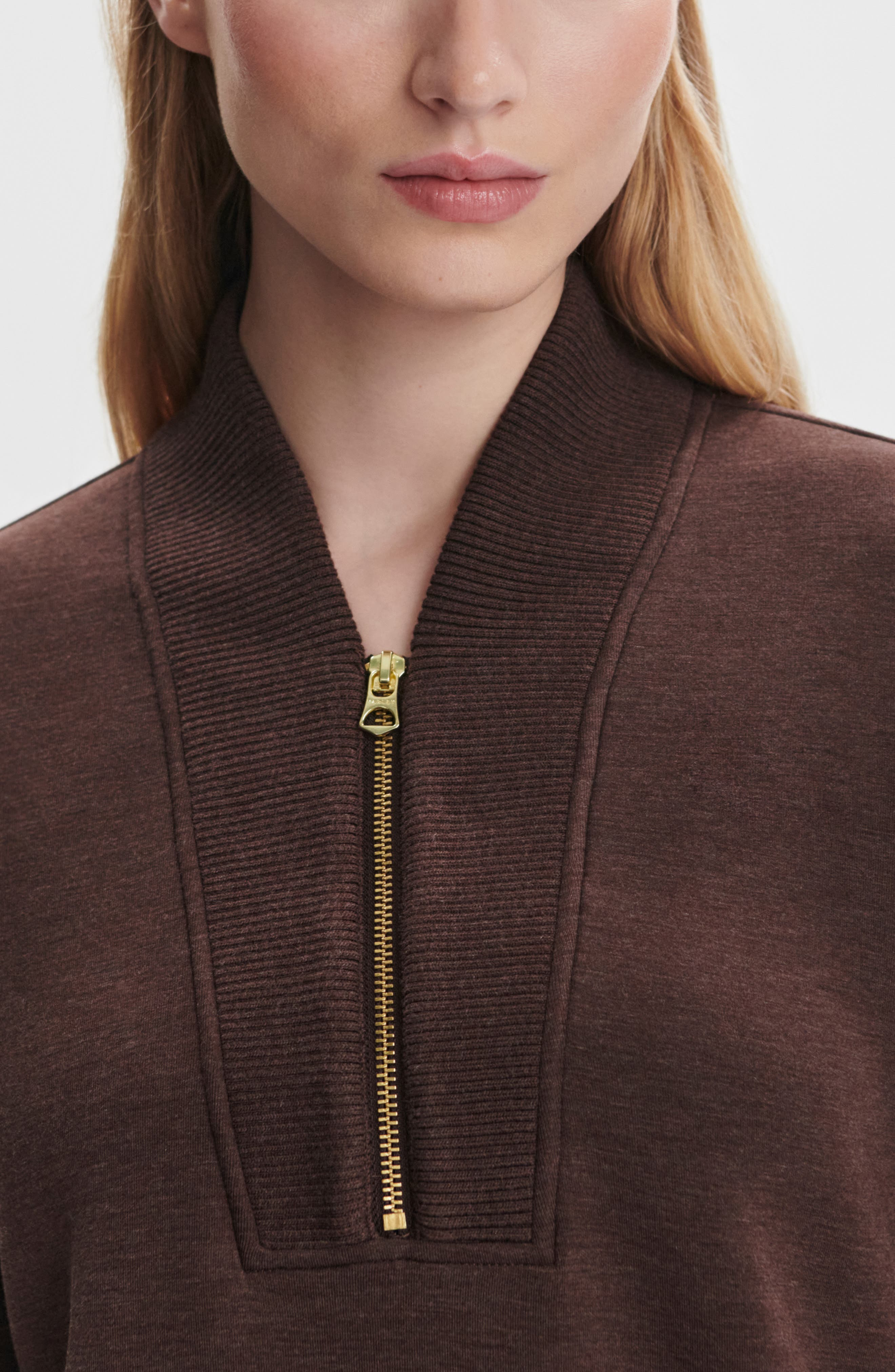 Varley Sally Half Zip Sweatshirt in Coffee Bean Marl at Nordstrom - 4