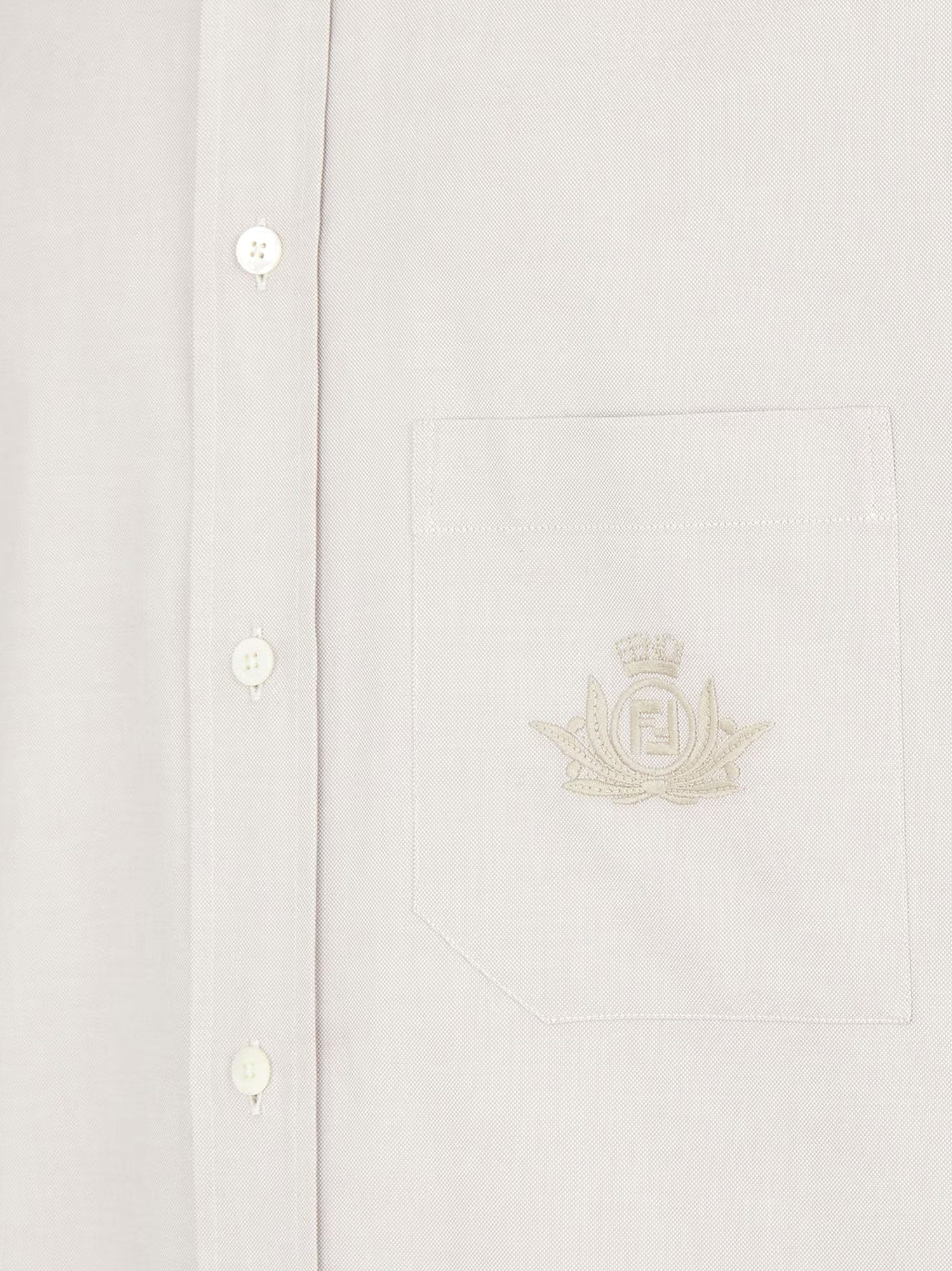 Fendi Oxford Shirt With Fendi Crest Embroidery - 5