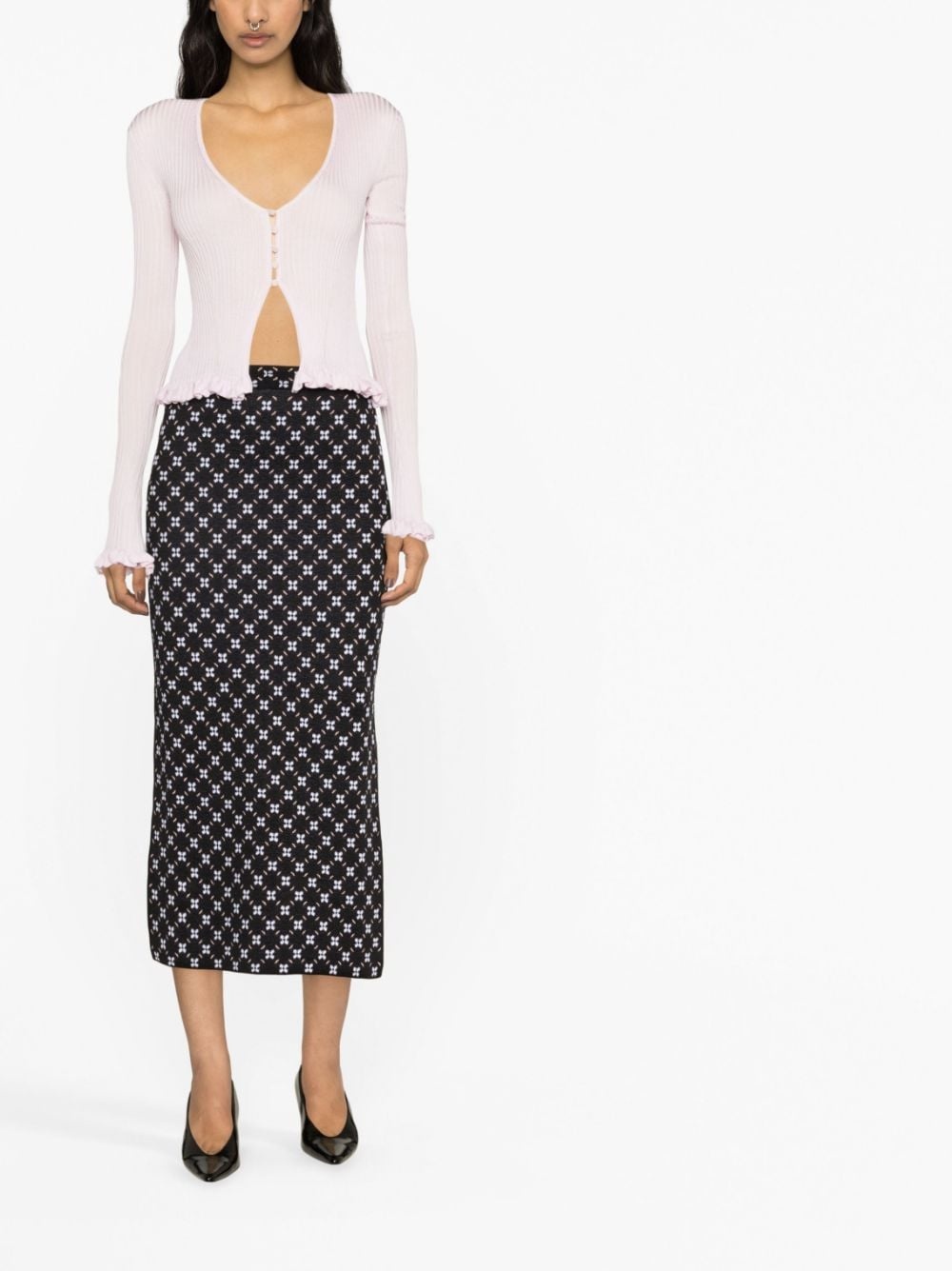 jacquard knitted skirt - 4