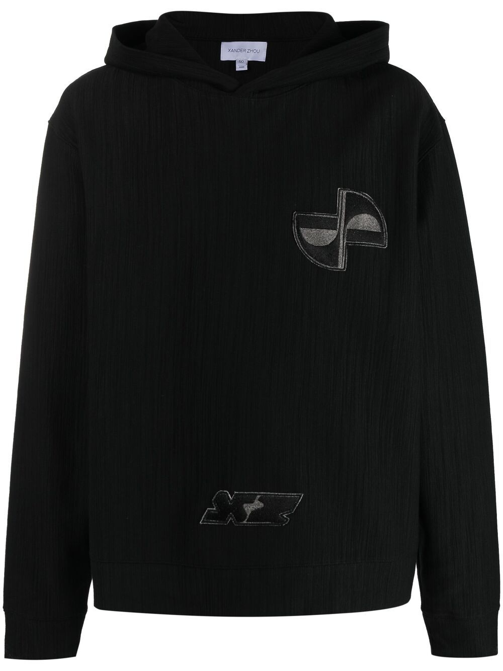 embroidered patch hoodie - 1