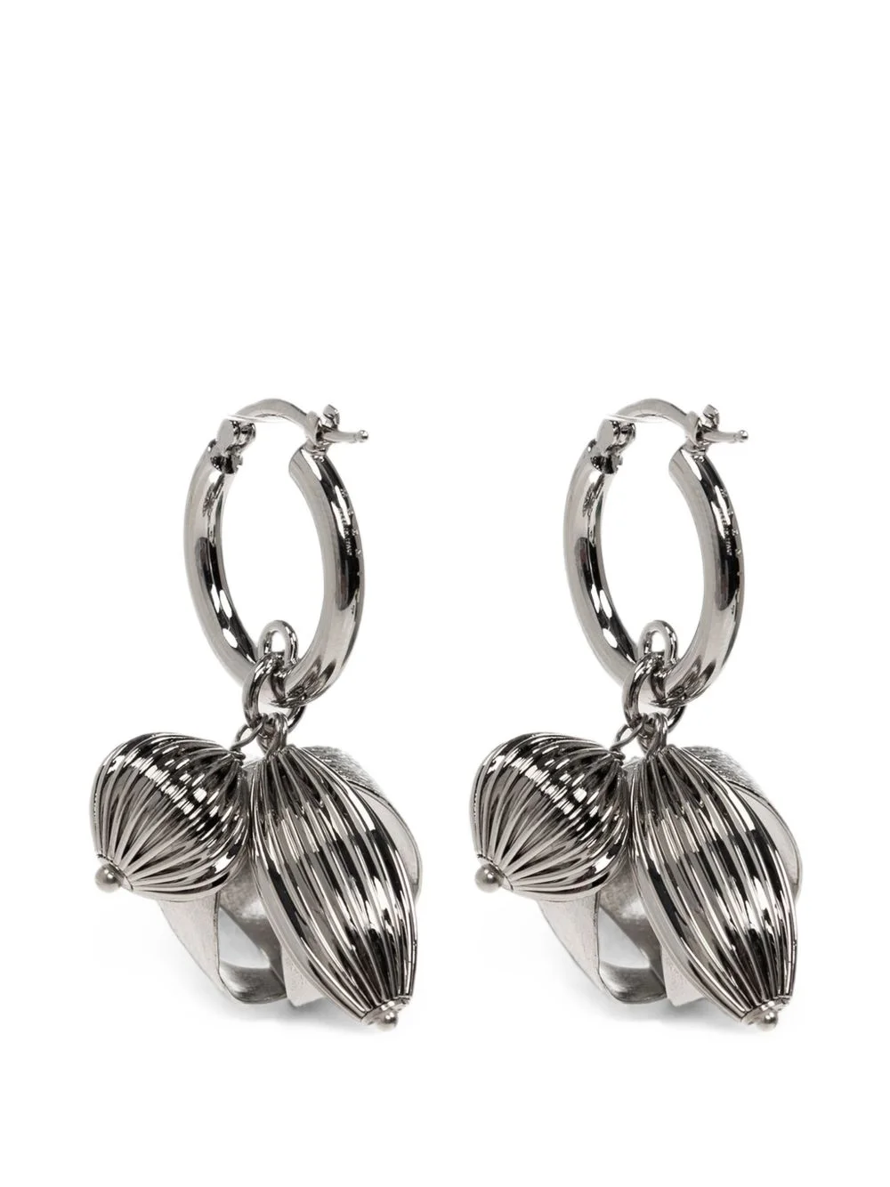 charm-detail hoop earrings - 1