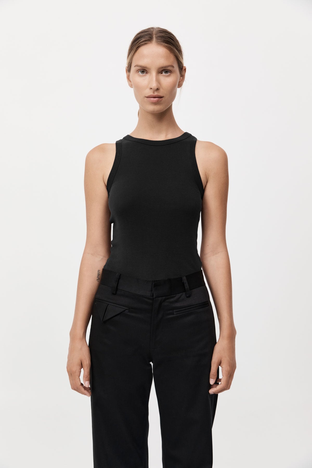 Organic Cotton Bateau Tank - Jet Black - 2