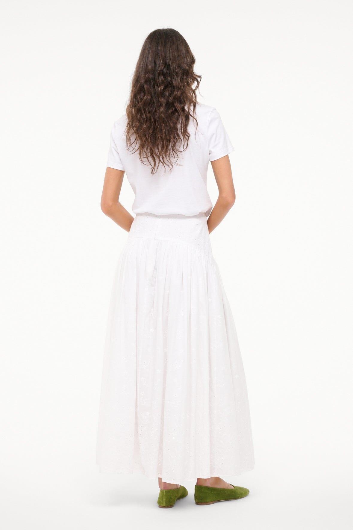 STAUD PROCIDA SKIRT WHITE EYELET - 5