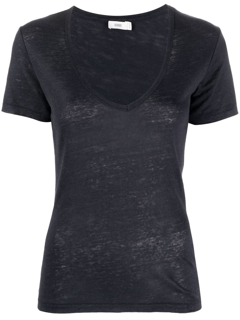 linen v-neck T-shirt 1