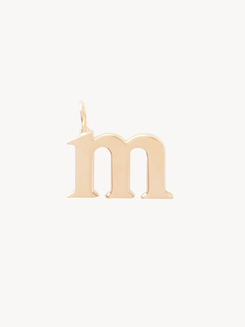 ALPHABET LETTER M CHARM IN BRASS 1