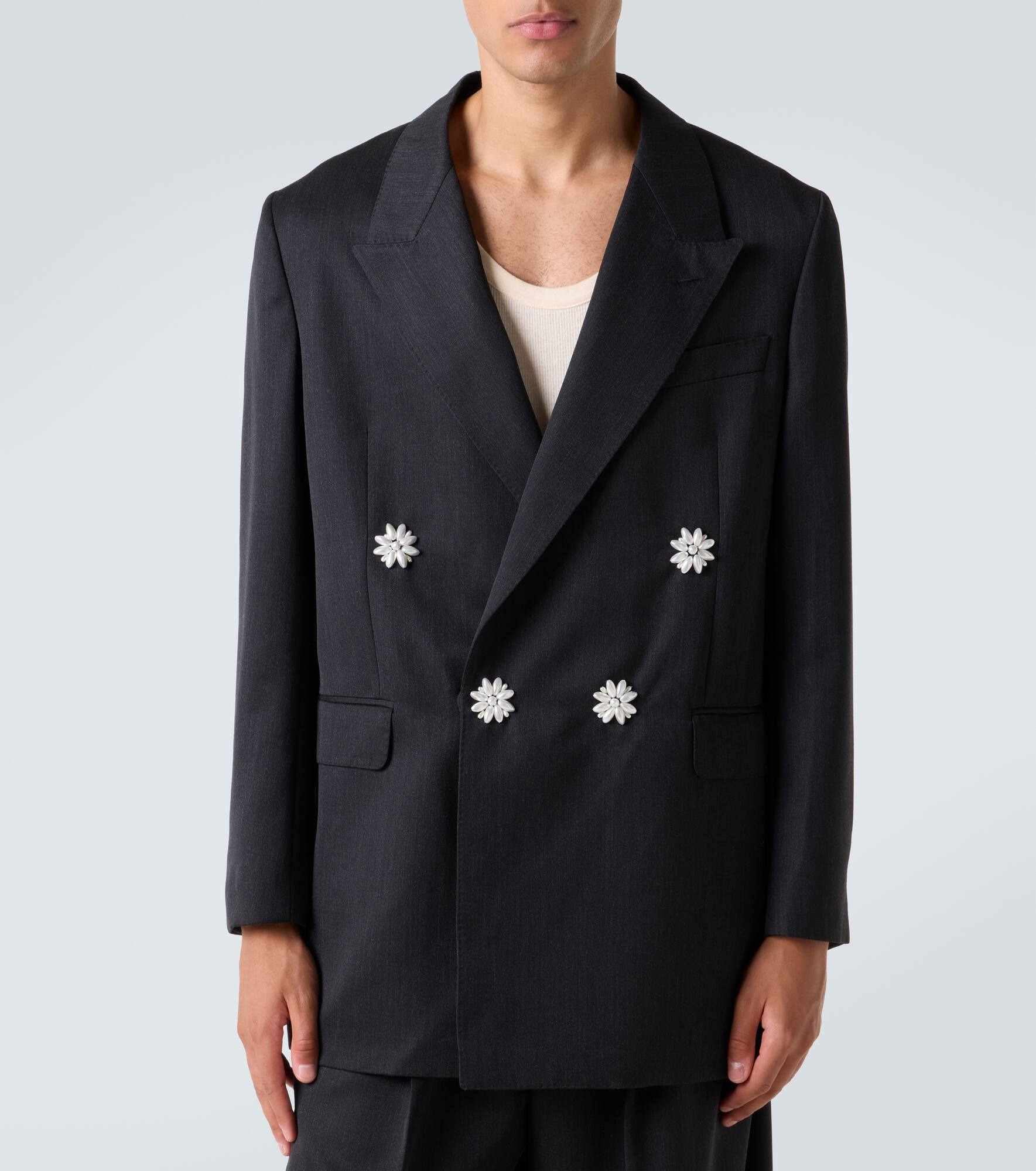 Embellished double-breasted blazer - 3