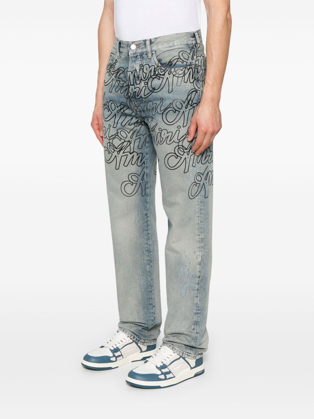 script-print jeans - 3
