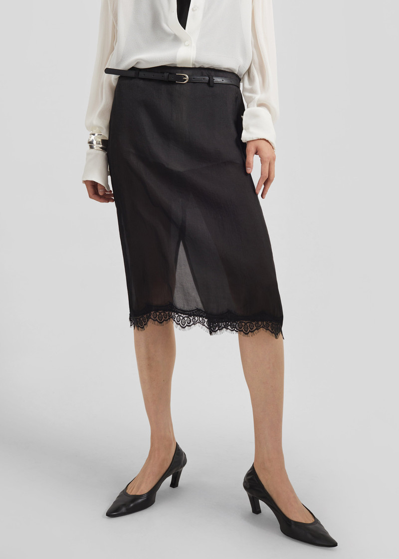 Lolai Sheer Lace Skirt - Black 4