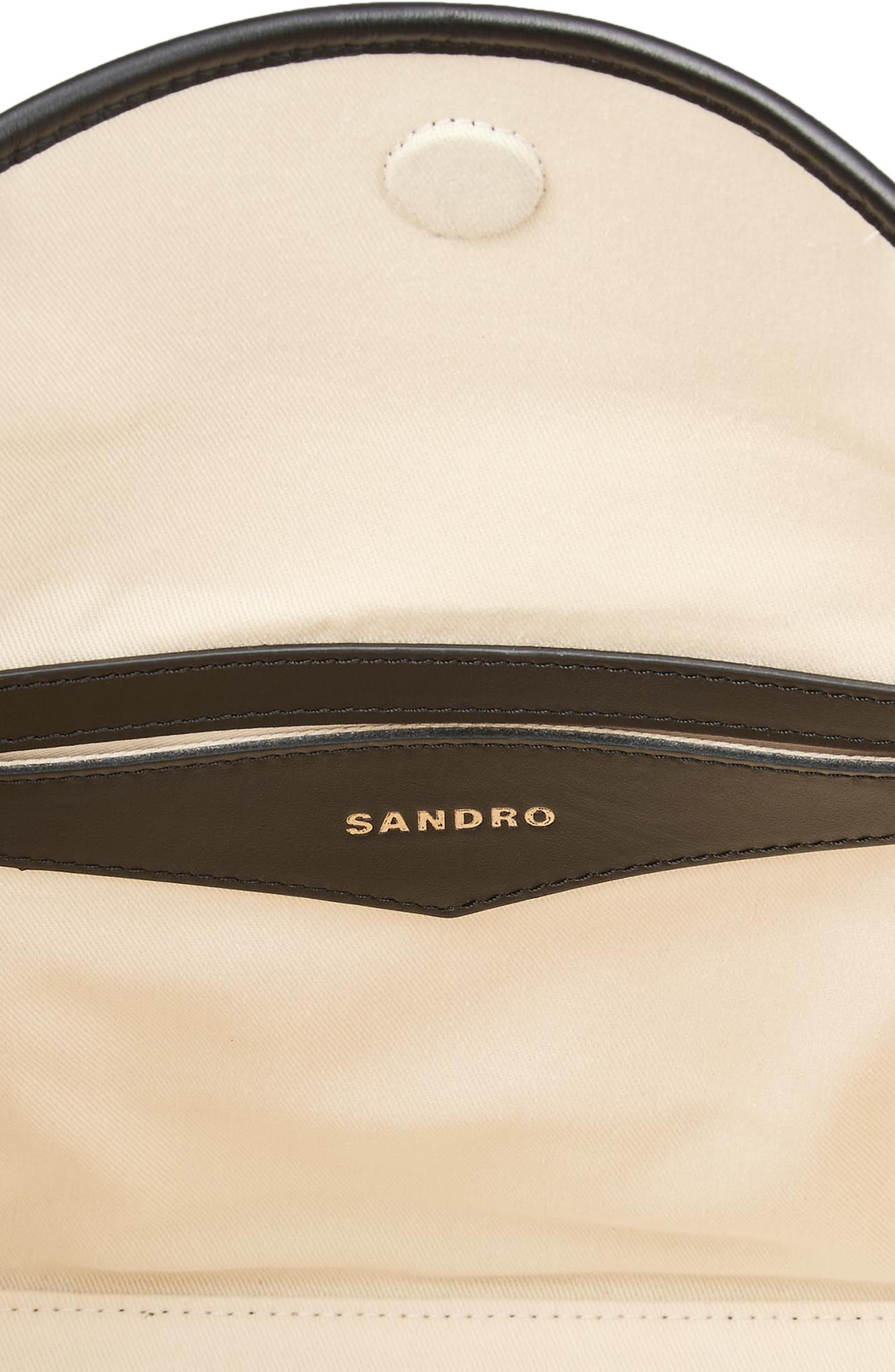 SANDRO Tangoso canvas bucket bag in Ecru /Black at Nordstrom - 4