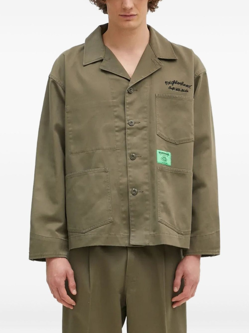 embroidered-logo patch-pocket jacket 1