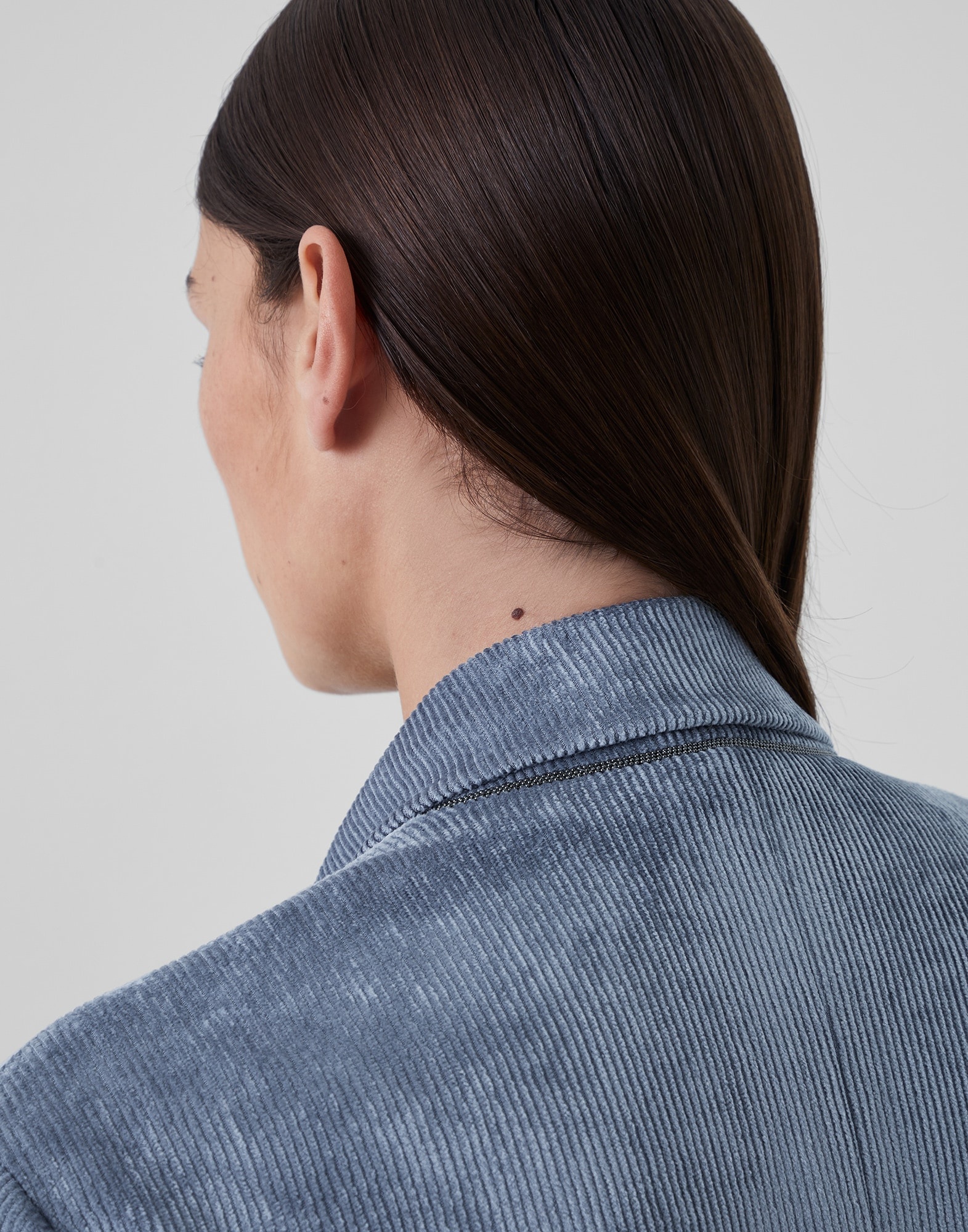 Hammered corduroy blazer with monili - 3