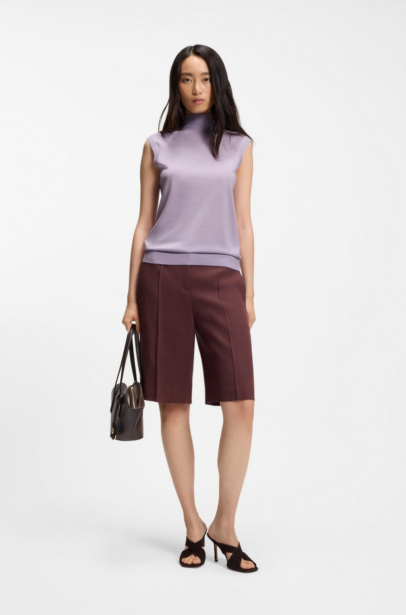 BOSS SLEEVELESS TOP IN MERINO WOOL WITH MOCK NECK outlook