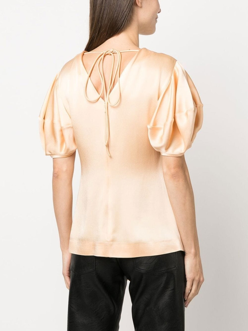 puff-sleeve ruched blouse 4