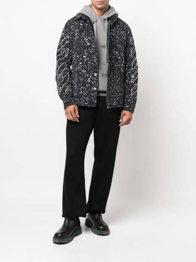 Off-White Diag-stripe paint-splatter denim shirt outlook