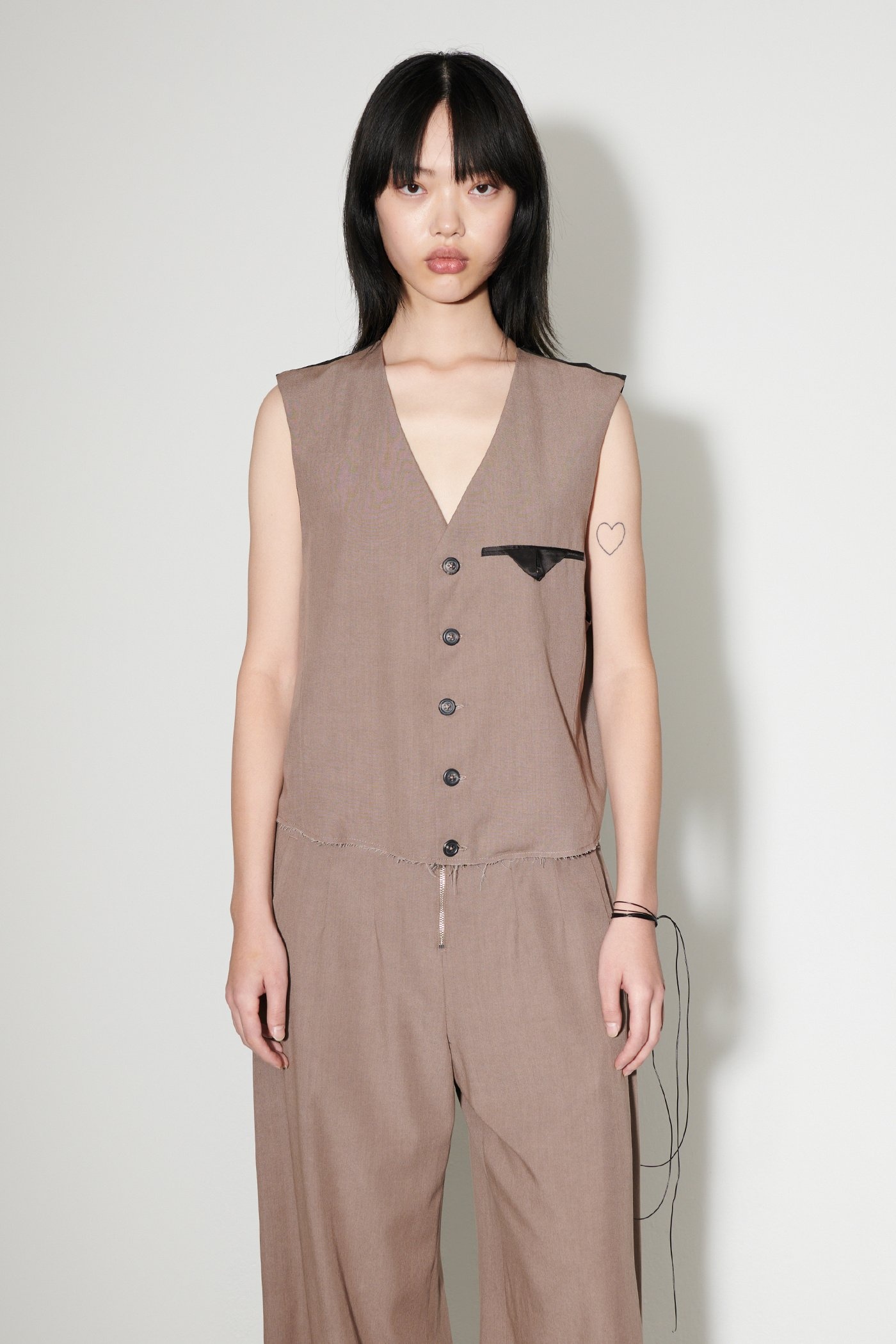 Cut Waistcoat Muddy Lavender Lyo Wool - 8