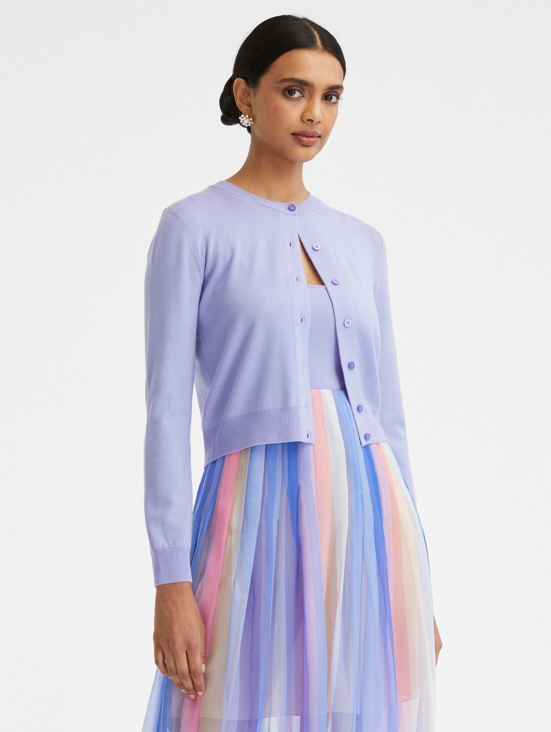 BUTTON FRONT WISTERIA CARDIGAN - 2