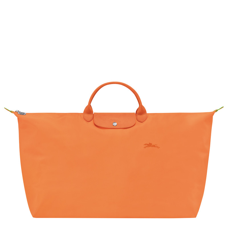 Le Pliage Green M Travel bag Orange - Recycled canvas 1