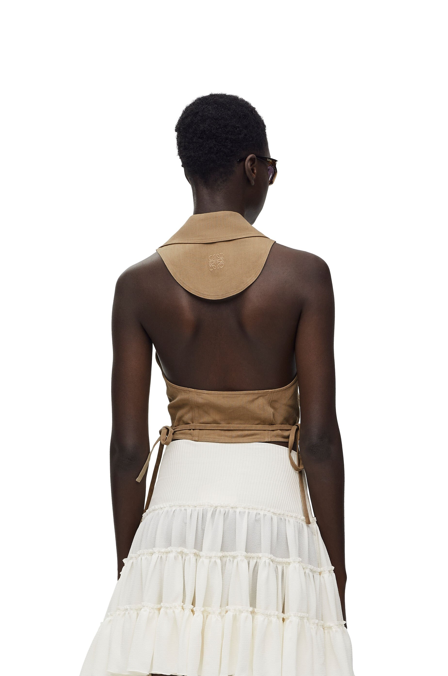 Wrap top in viscose and linen - 4