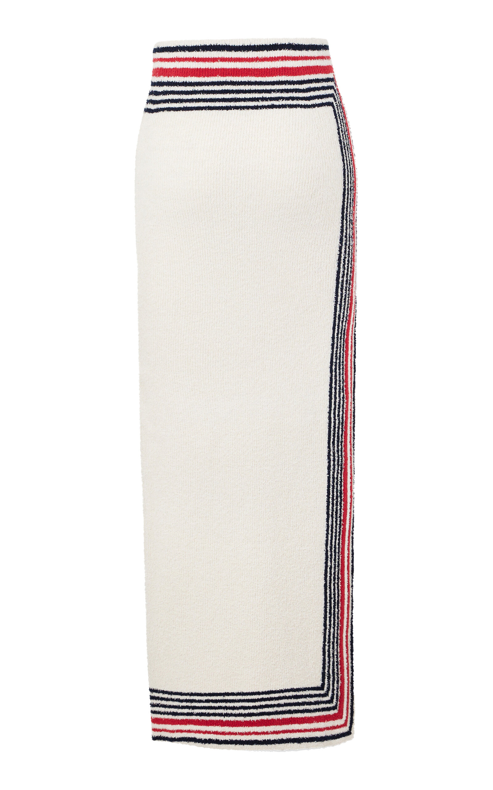 Buttoned Cotton-Blend Maxi Skirt stripe - 5