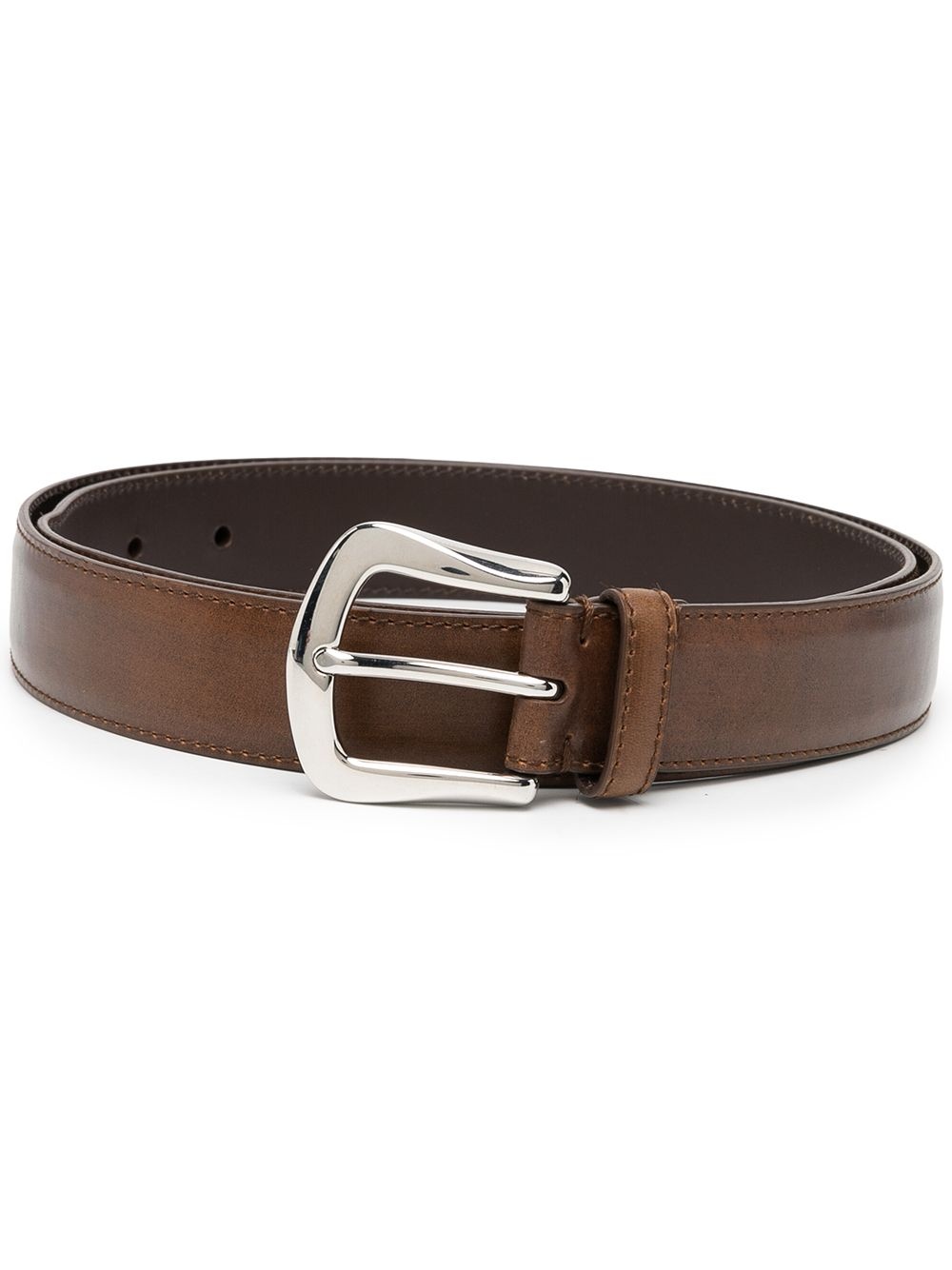 smooth-leather buckle belt - 1