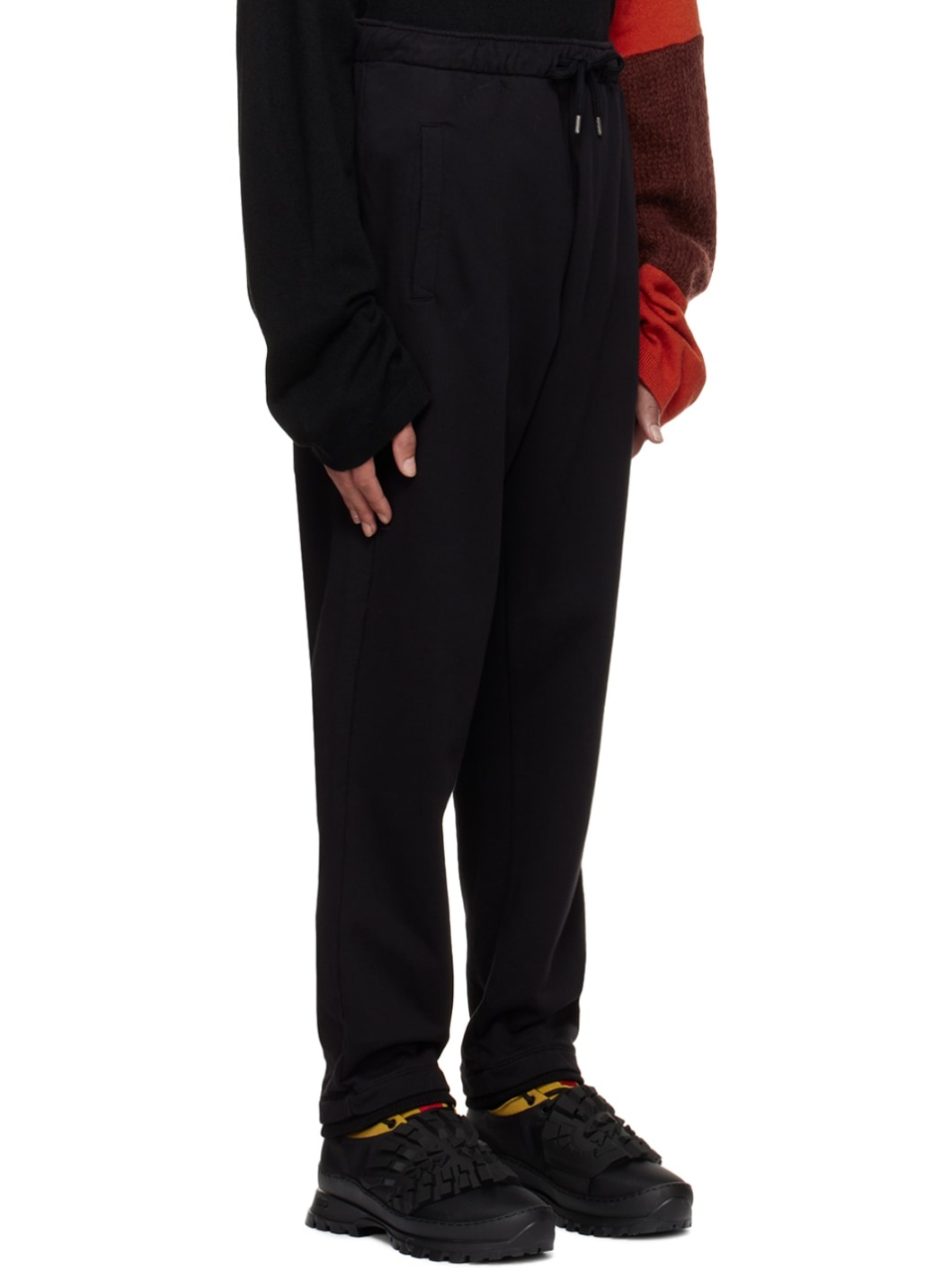 Black Embroidered Lounge Pants - 2