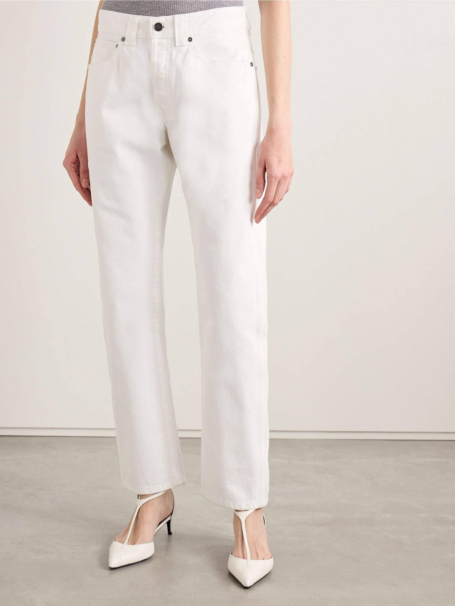 Callum mid-rise straight-leg jeans White - 3